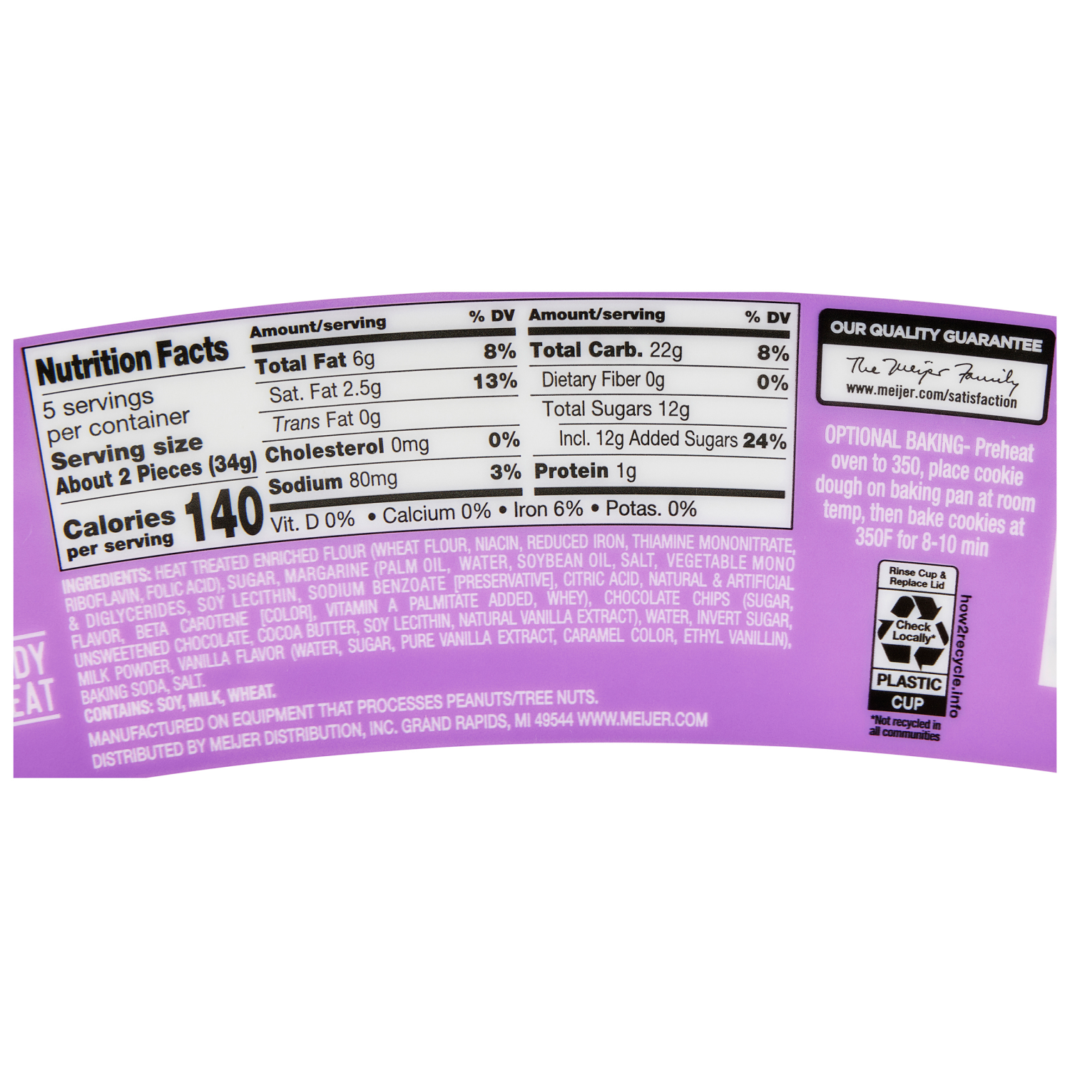 slide 3 of 3, Fresh From Meijer Edible Chocolate Chip Cookie Dough 6 oz, 6 oz