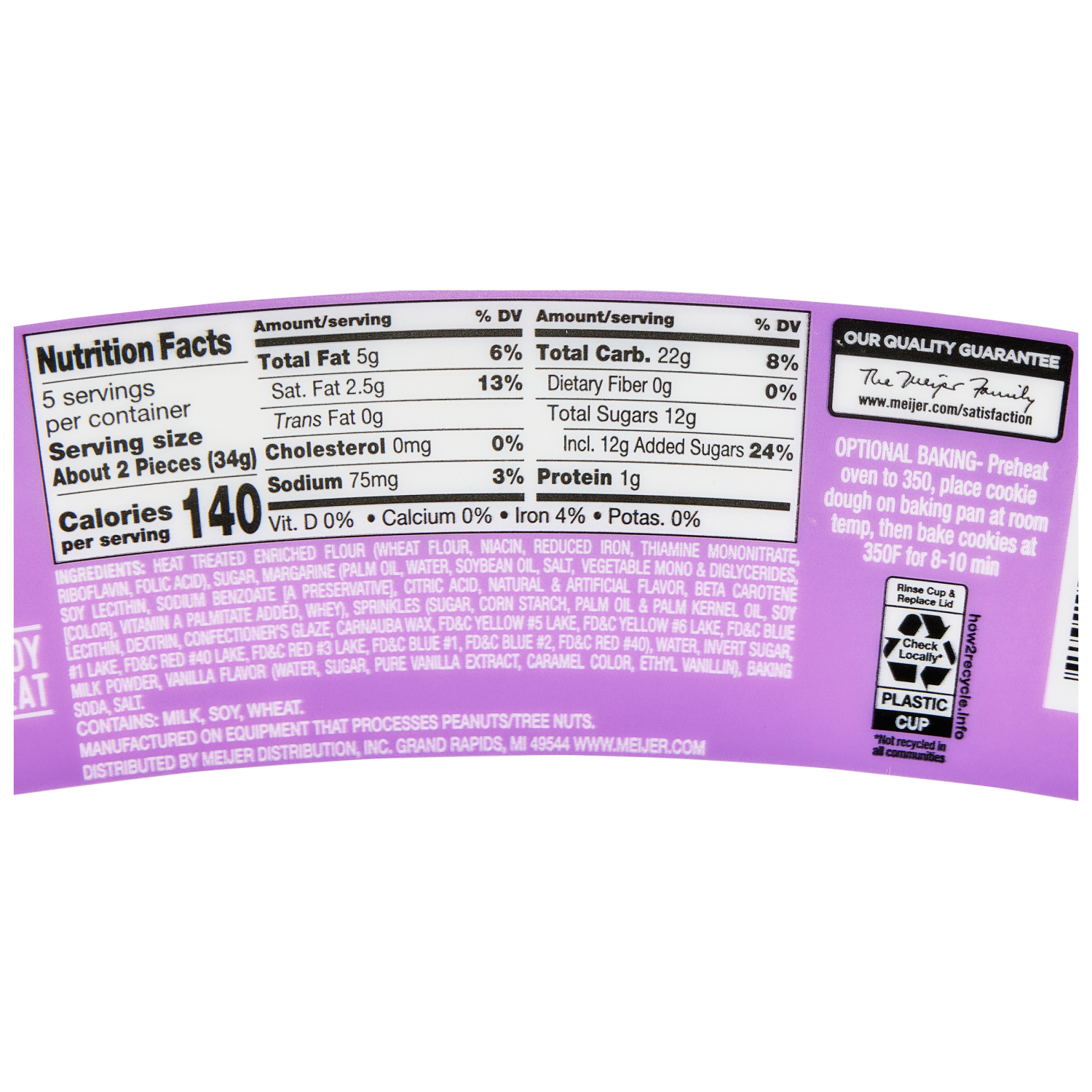 slide 3 of 3, Fresh from Meijer, Edible Party Time Cookie Dough, 6 oz, 6 oz