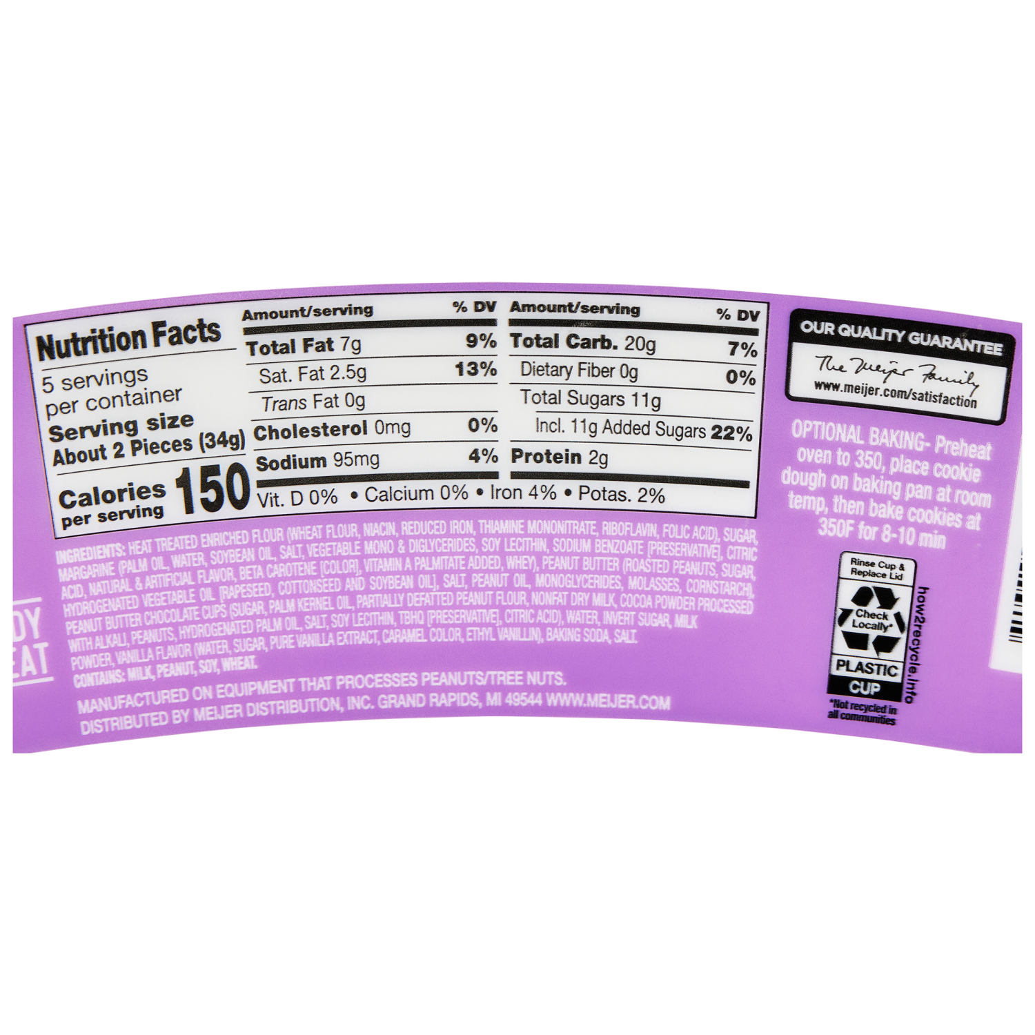 slide 3 of 3, Fresh from Meijer Edible Peanut Butter Cup Cookie Dough 6 oz, 6 oz