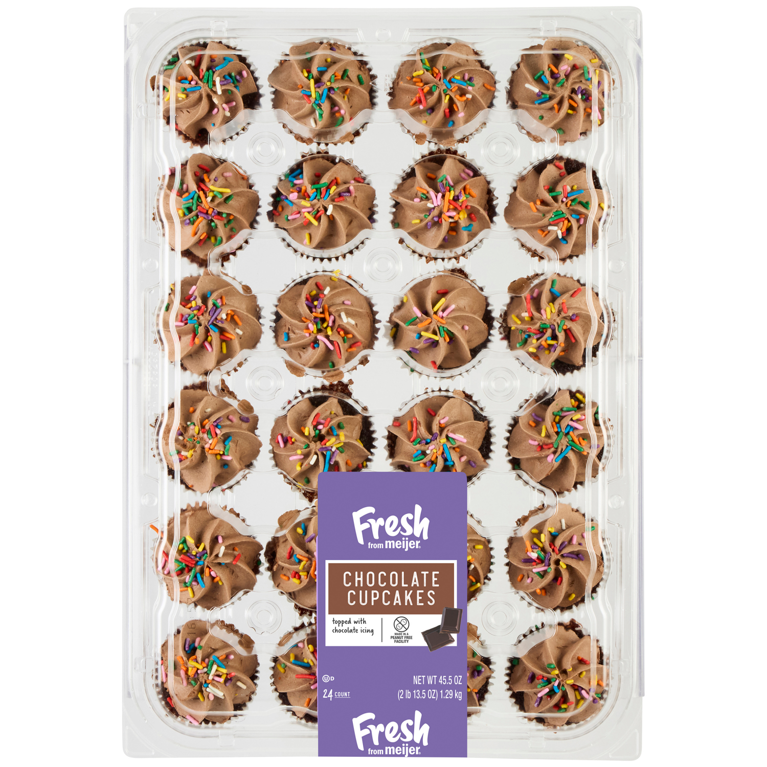 slide 1 of 4, FRESH FROM MEIJER FFM 24ct CHOCOLATE ICED CHOCOLATE CUPCAKES, 24 ct