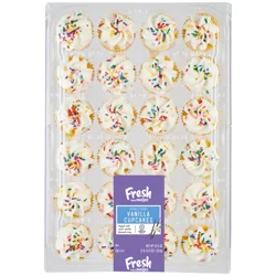 FRESH FROM MEIJER FFM 24ct WHITE ICED VANILLA CUPCAKES