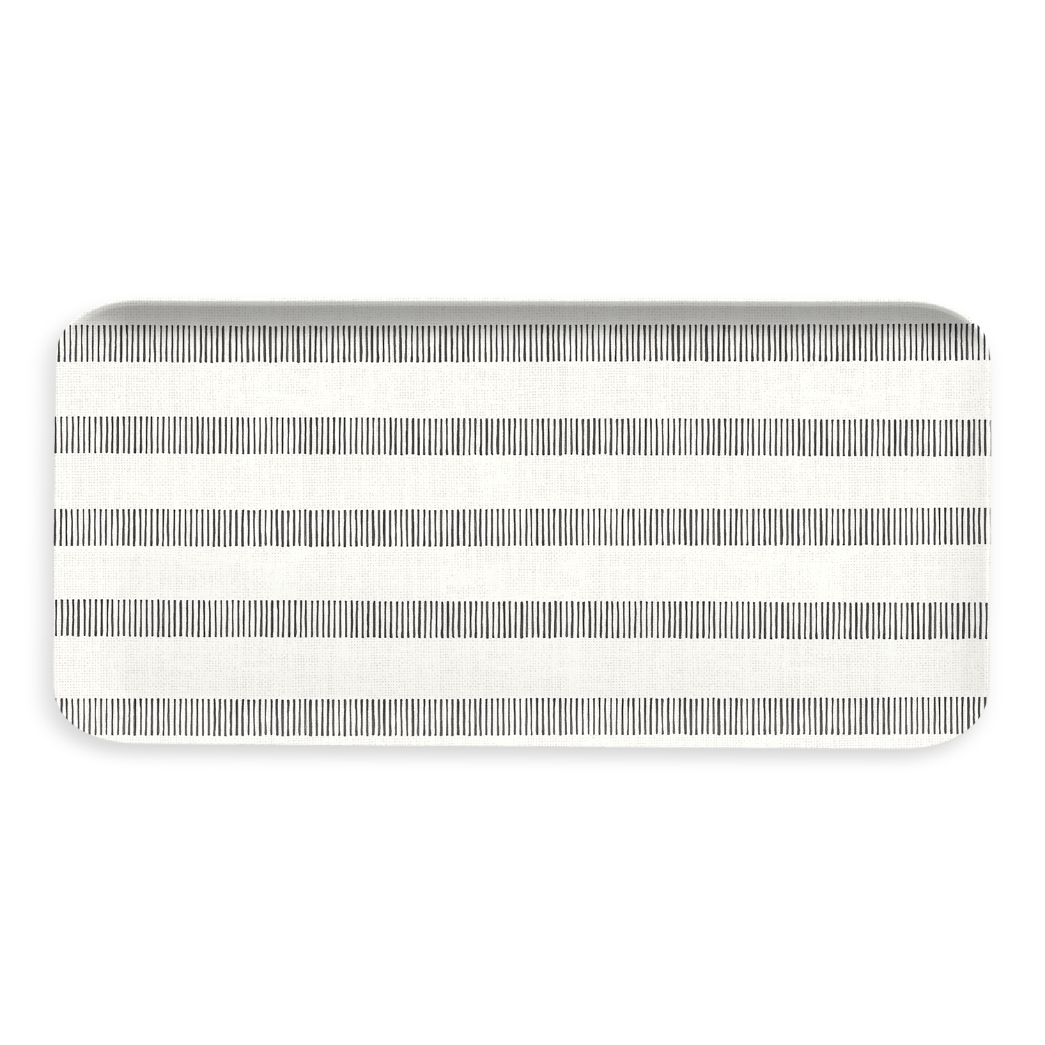 slide 1 of 1, ROOM & RETREAT RR MELAMINE LONG RECT TRAY GREY STRIPES, 1 ct