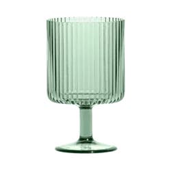 ROOM & RETREAT RR RIBBED ACRYLIC STACKING GOBLET 15OZ SAGE