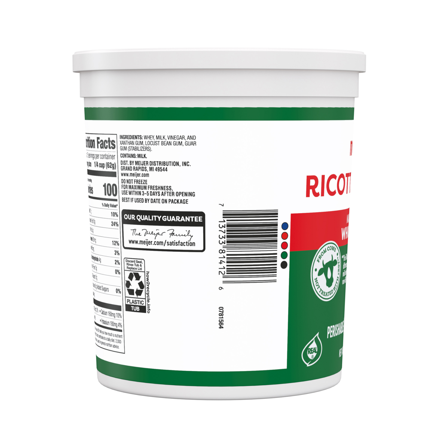 slide 3 of 5, MEIJER RICOTTA CHEESE WHOLE MILK 32 OZ, 32 oz