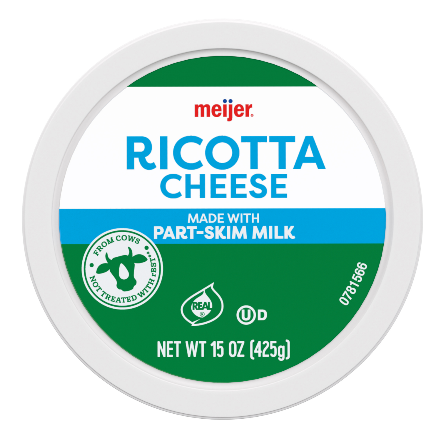 slide 5 of 5, MEIJER RICOTTA CHEESE PART SKIM 15 OZ, 15 oz