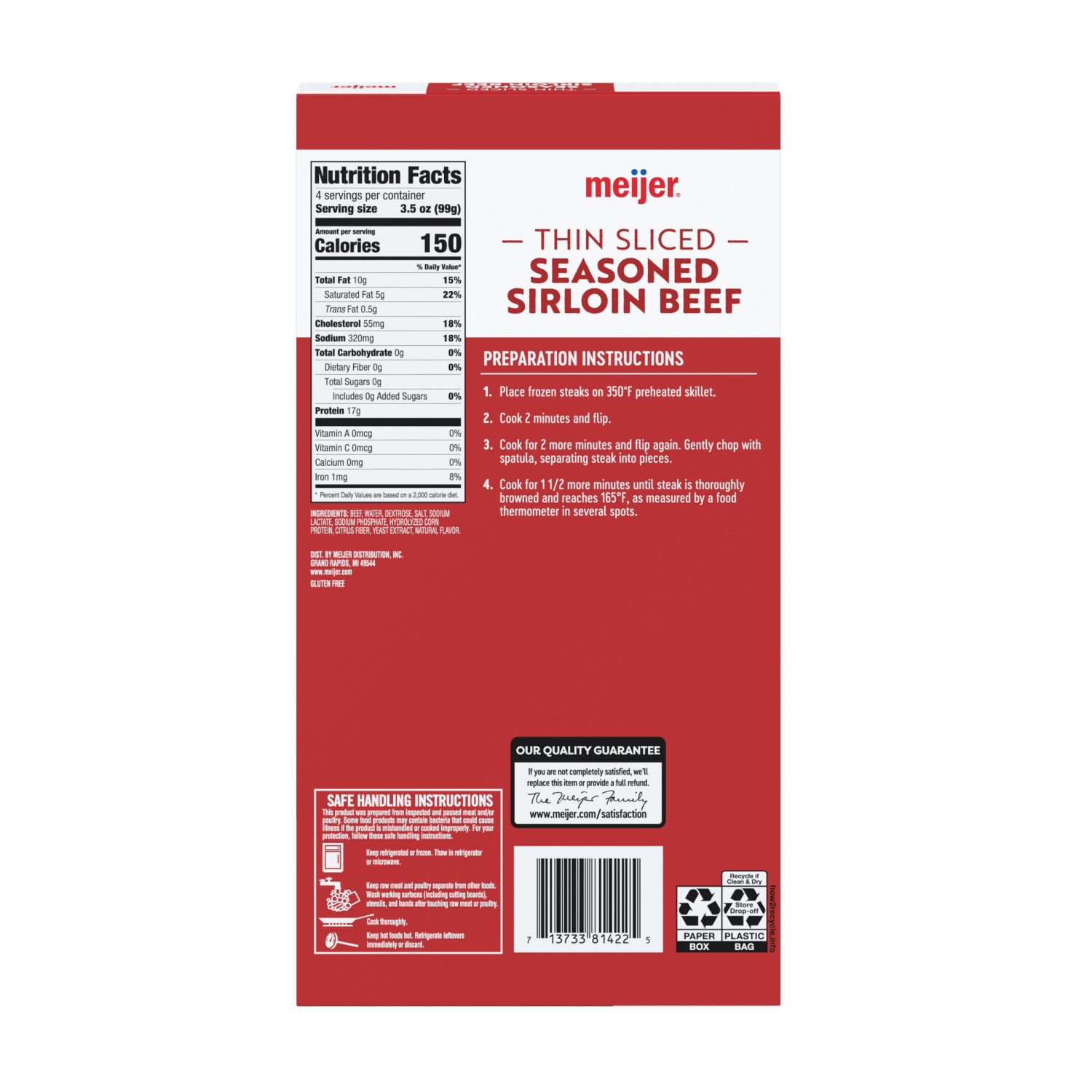 slide 2 of 6, Meijer Thin Sliced Seasoned Sirloin Beef Frozen, 14 oz, 14 oz