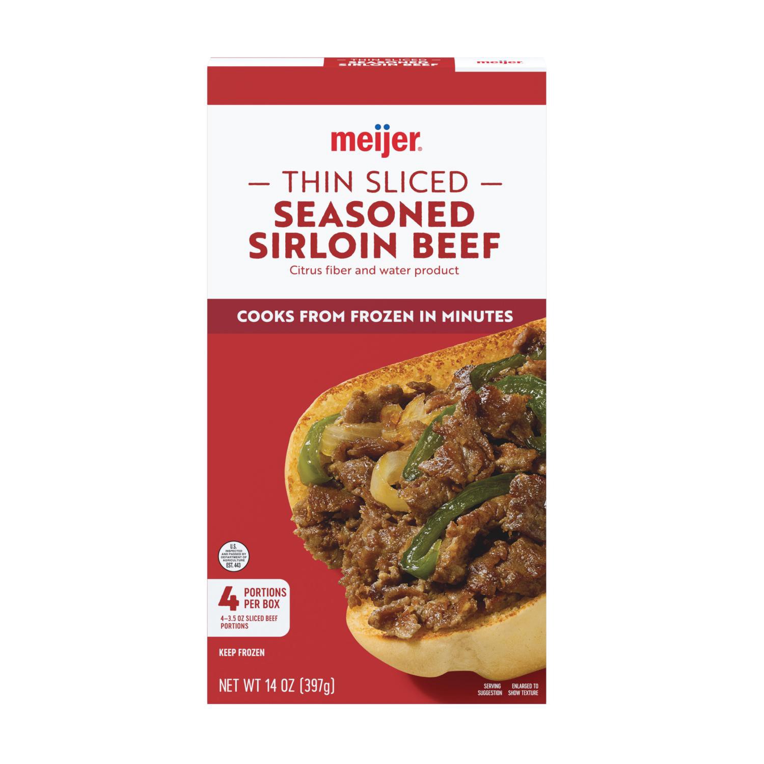 slide 1 of 5, Meijer Thin Sliced Sirloin Beef, 14 oz