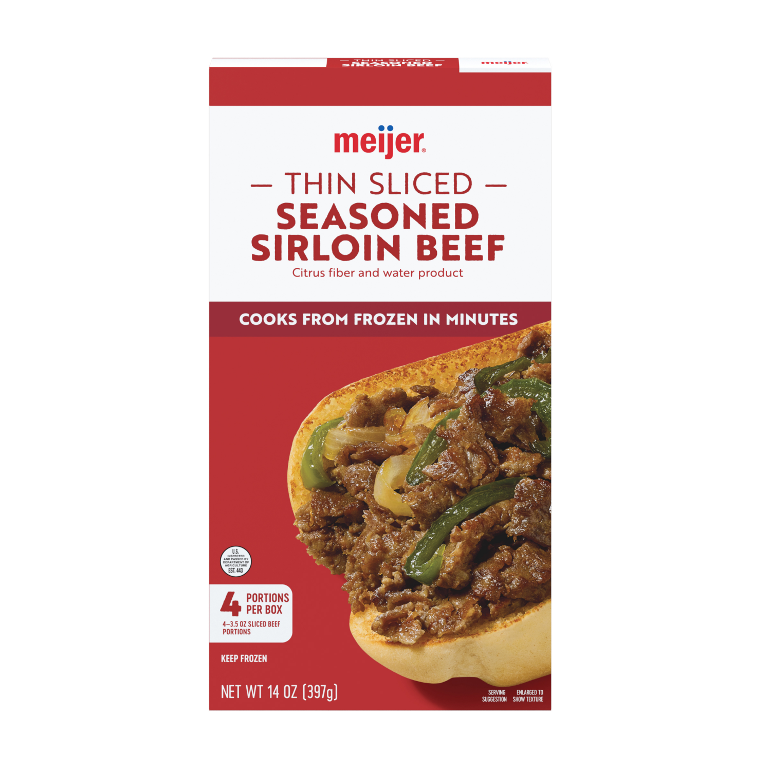 slide 1 of 6, Meijer Thin Sliced Seasoned Sirloin Beef Frozen, 14 oz, 14 oz