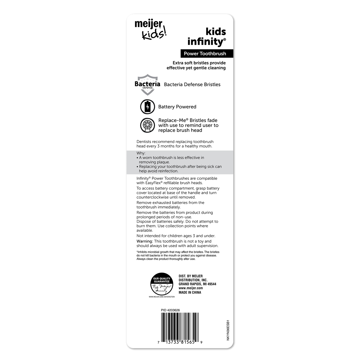 slide 2 of 5, Meijer Kids Infinity Rechargeable Toothbrush, 1 ct