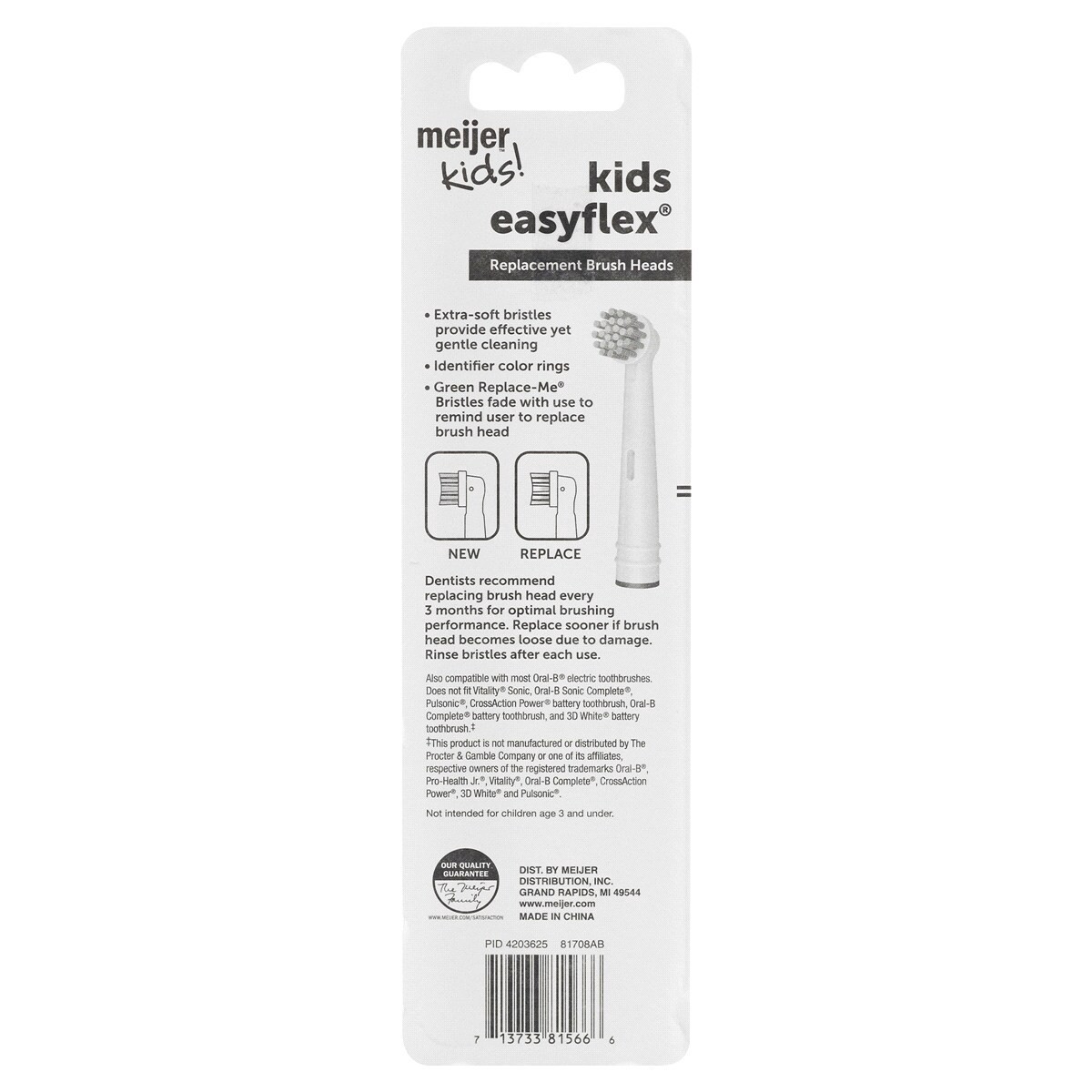 slide 2 of 2, Meijer Kids EasyFlex Replacement Brush Heads, 3 ct