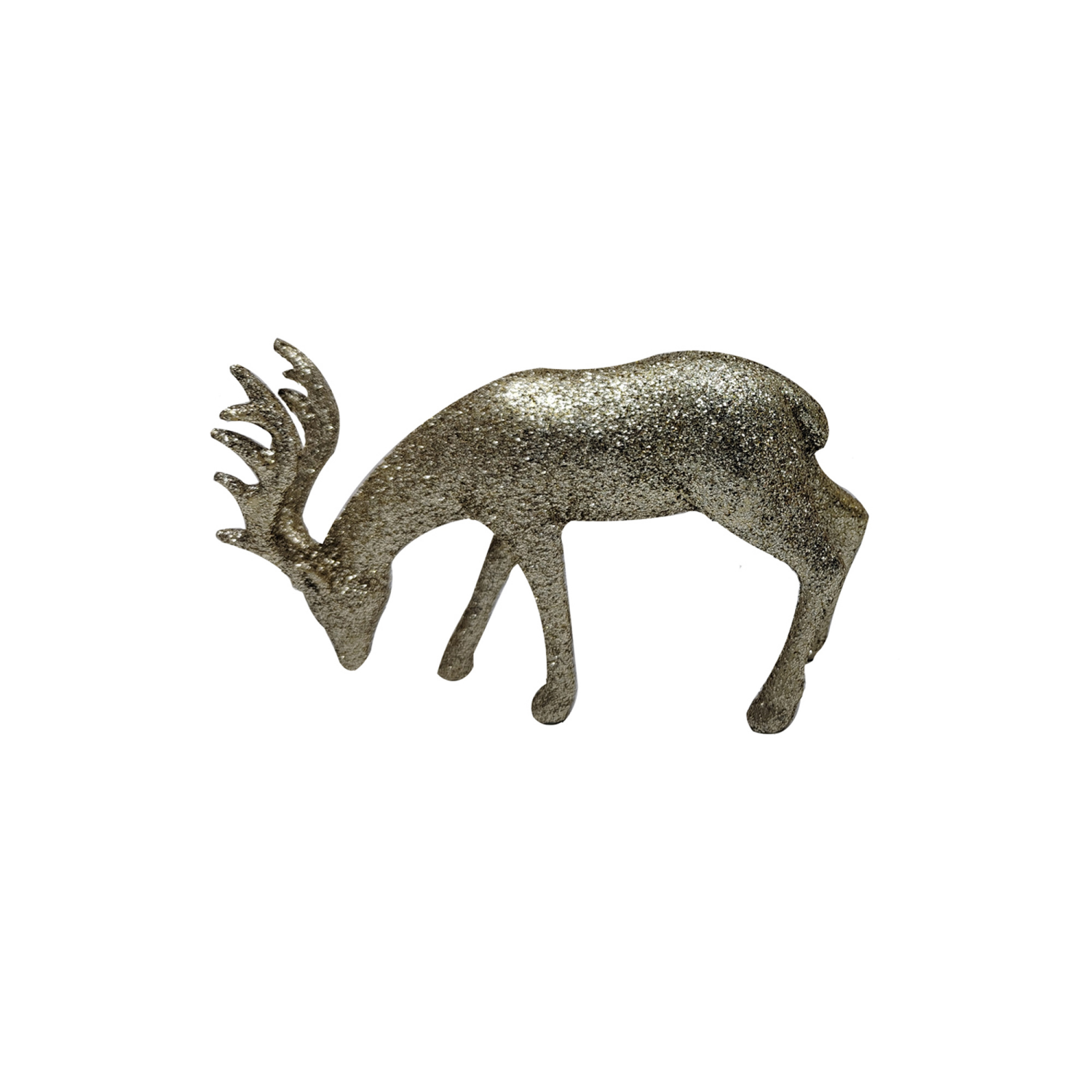 slide 2 of 4, Meijer December Home Resin Golden Glitter Deer Decor, 2 Assorted, 5.5 in