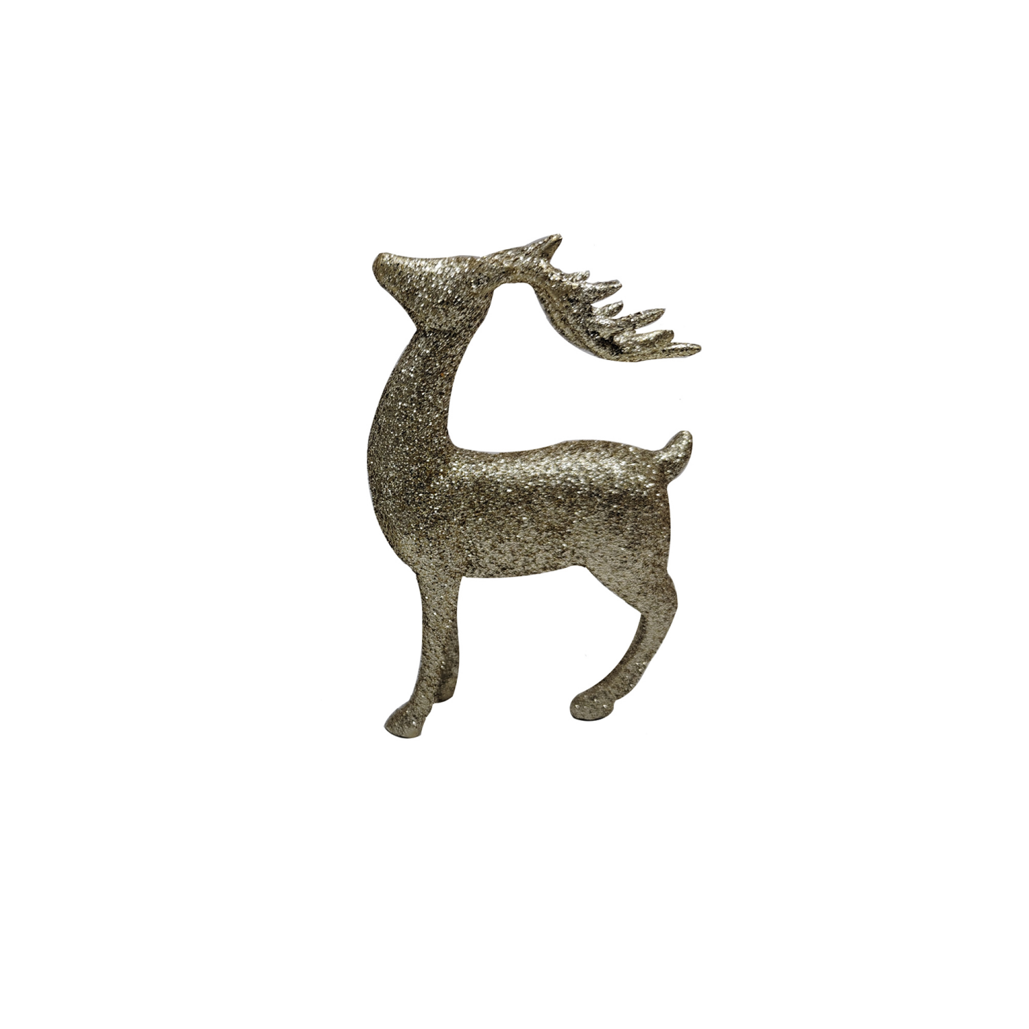 slide 3 of 4, Meijer December Home Resin Golden Glitter Deer Decor, 2 Assorted, 5.5 in