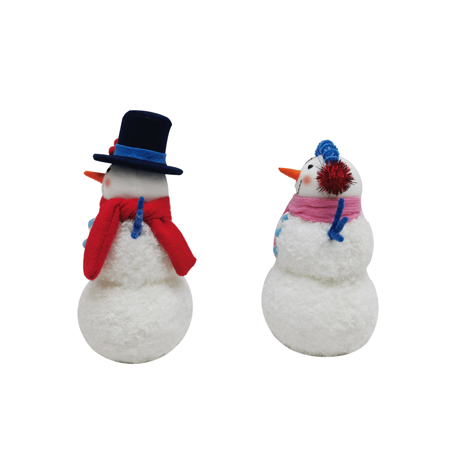 slide 2 of 2, Meijer December Home Plush Snowman Decor, 2 Assorted, 7.75 in