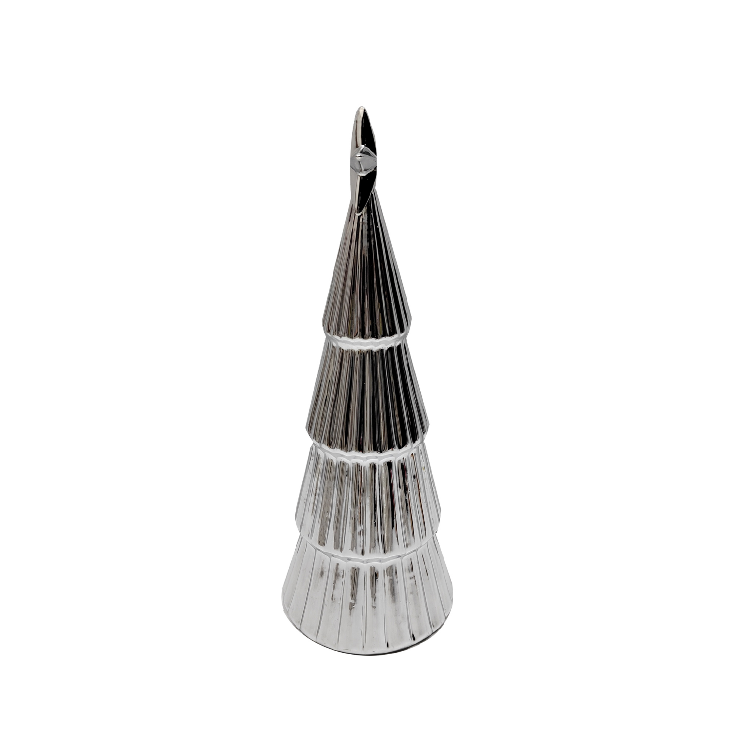 slide 2 of 2, December Home Meijer Ceramic Large Silver Christmas Tree with Star Decor, 12 Inch, 12 in