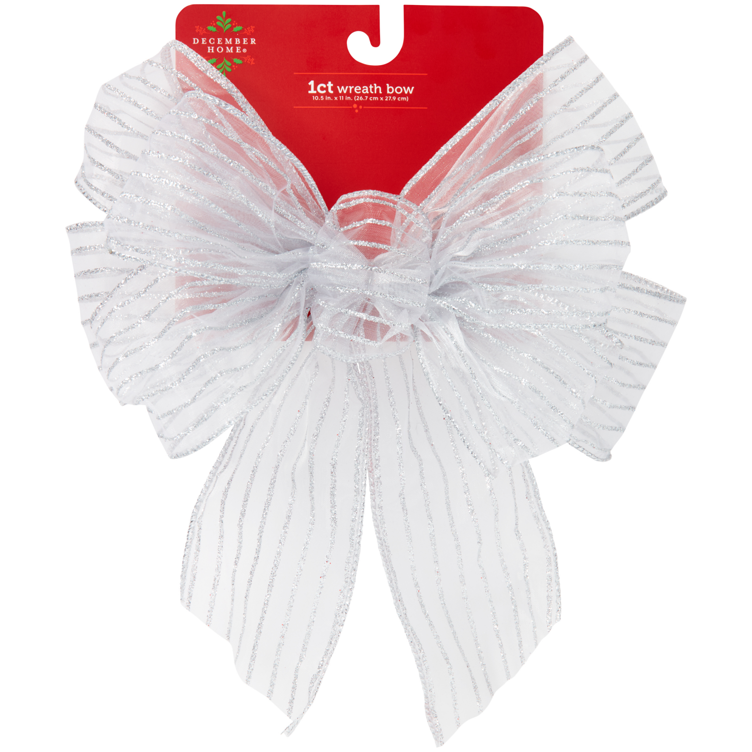 slide 1 of 3, December Home Bow, 10.5 in x 11 in, Assortment, 10.5 x 11 