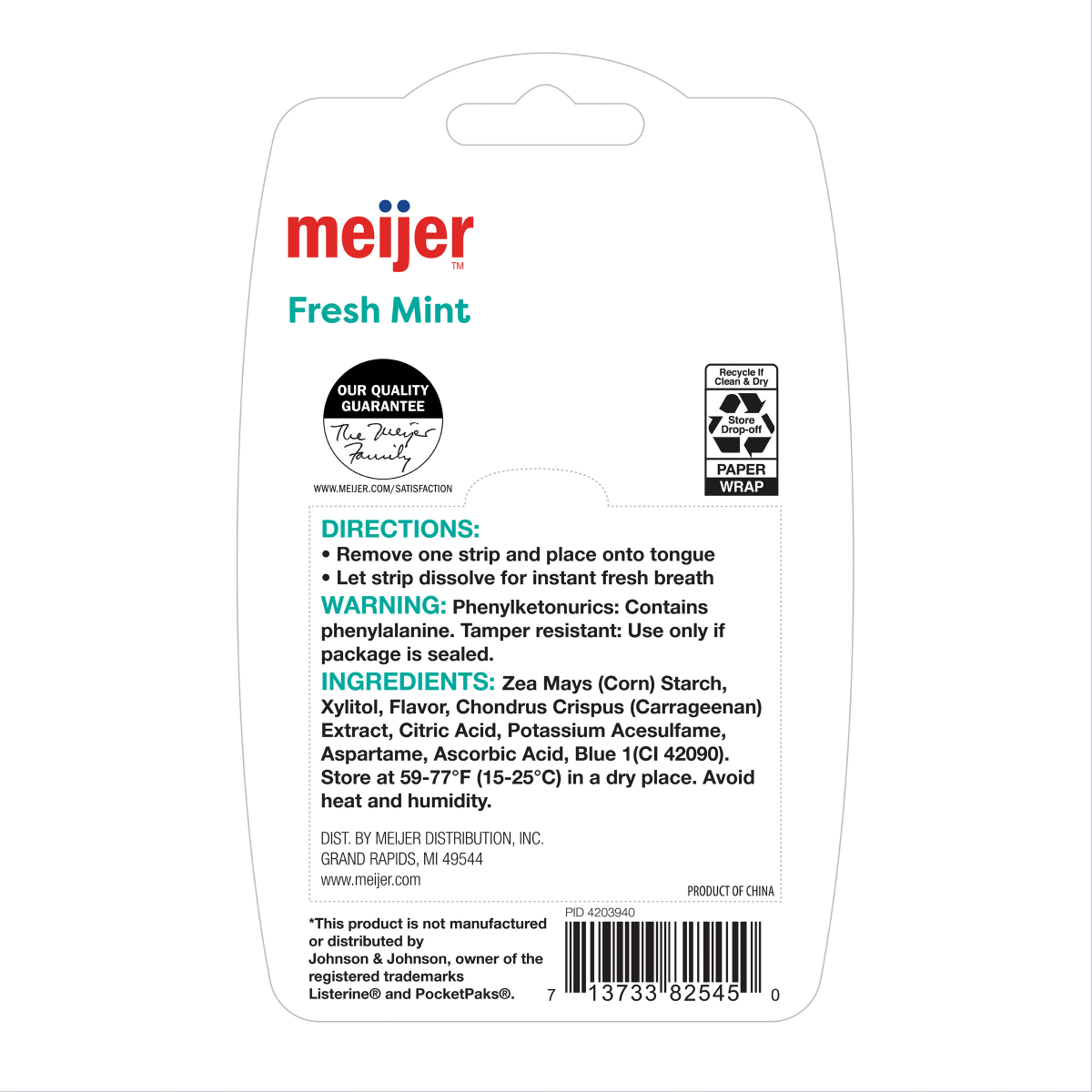slide 2 of 2, Meijer Fresh Breath Strips, 3 pk; 24 ct