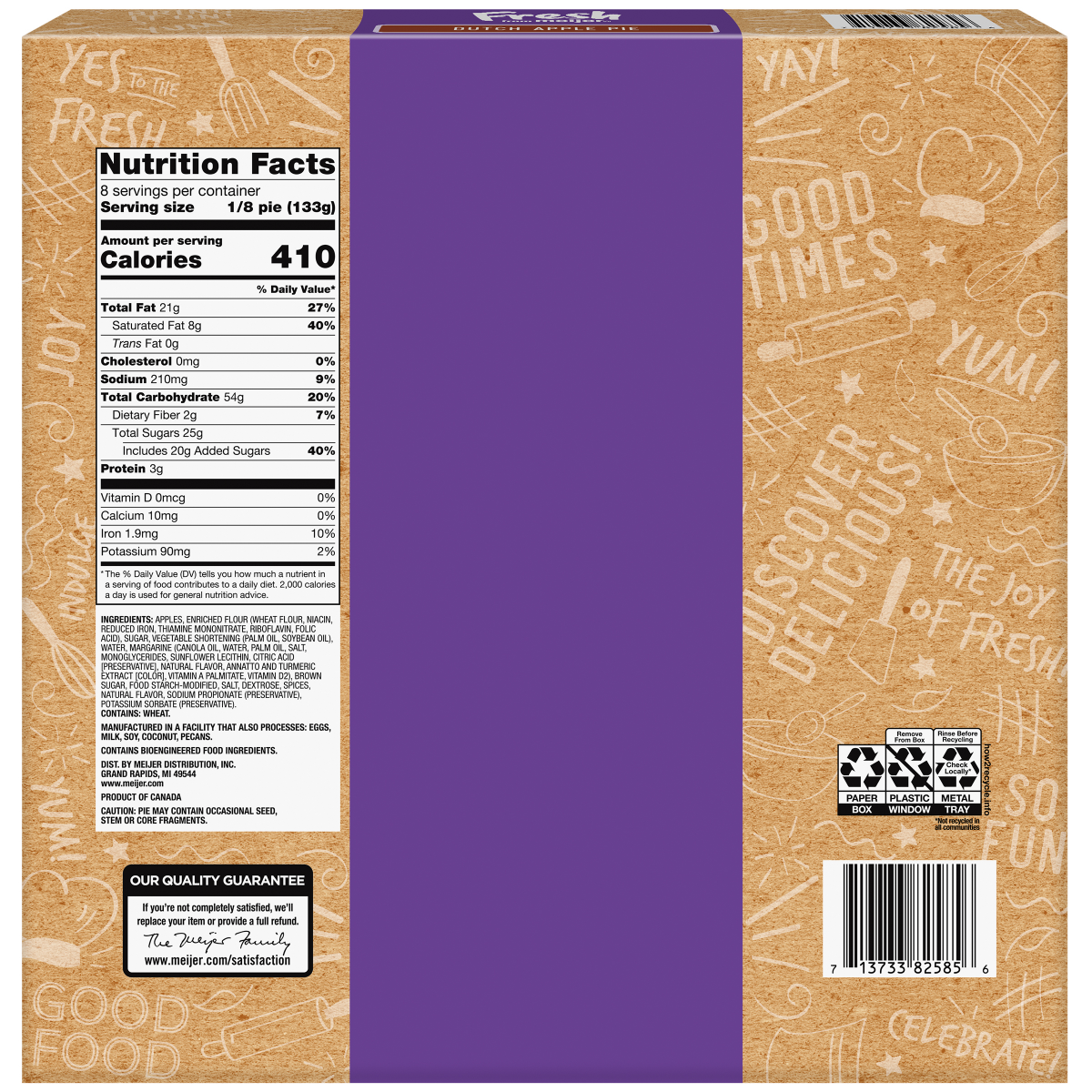 slide 2 of 2, Fresh from Meijer 10" Dutch Apple Pie, 37.4oz, 37.4 oz