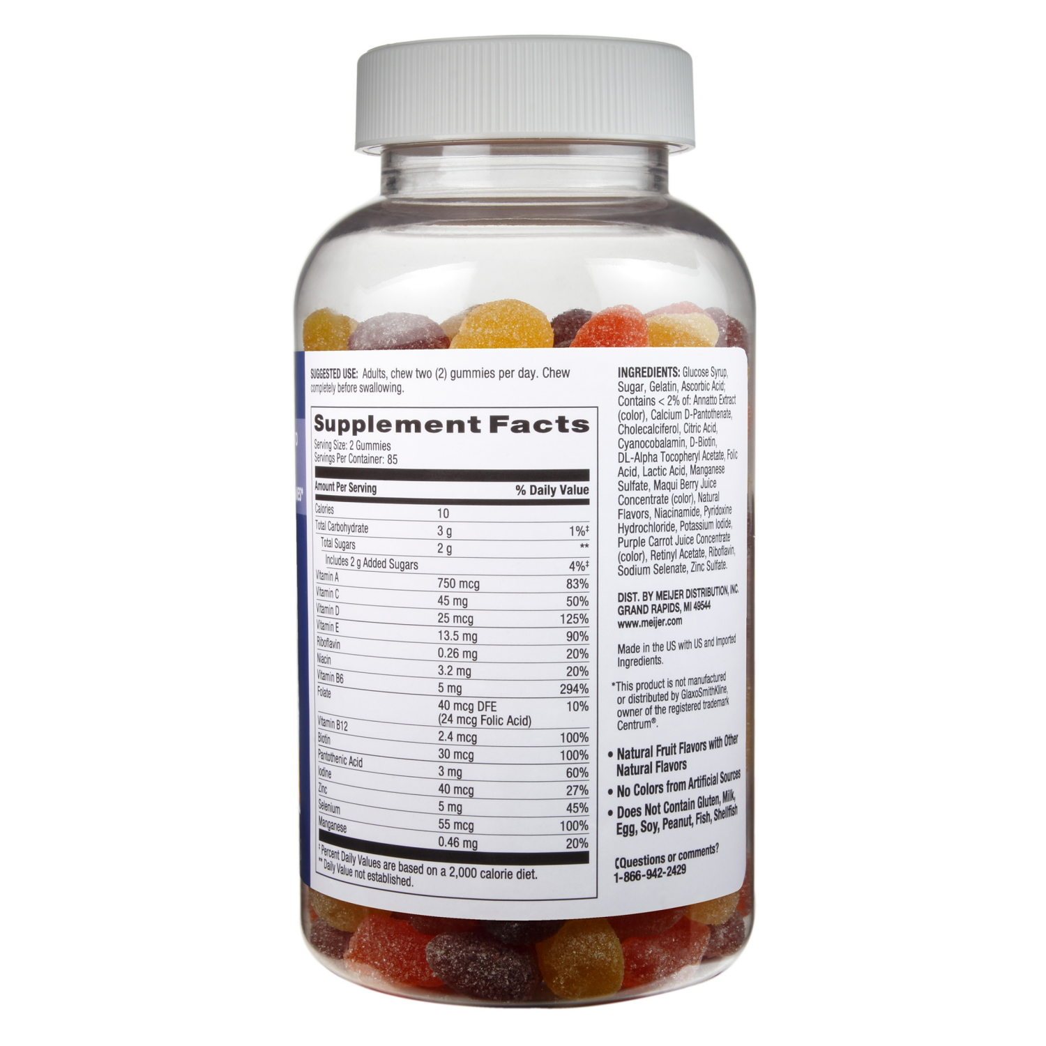 slide 3 of 3, Meijer Mens Multi Gummy, 170 ct