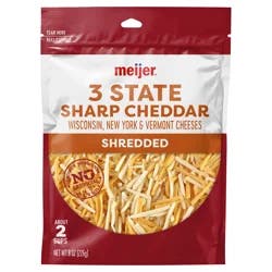 Meijer Finely Shredded 3-State Cheddar Cheese - 8 oz