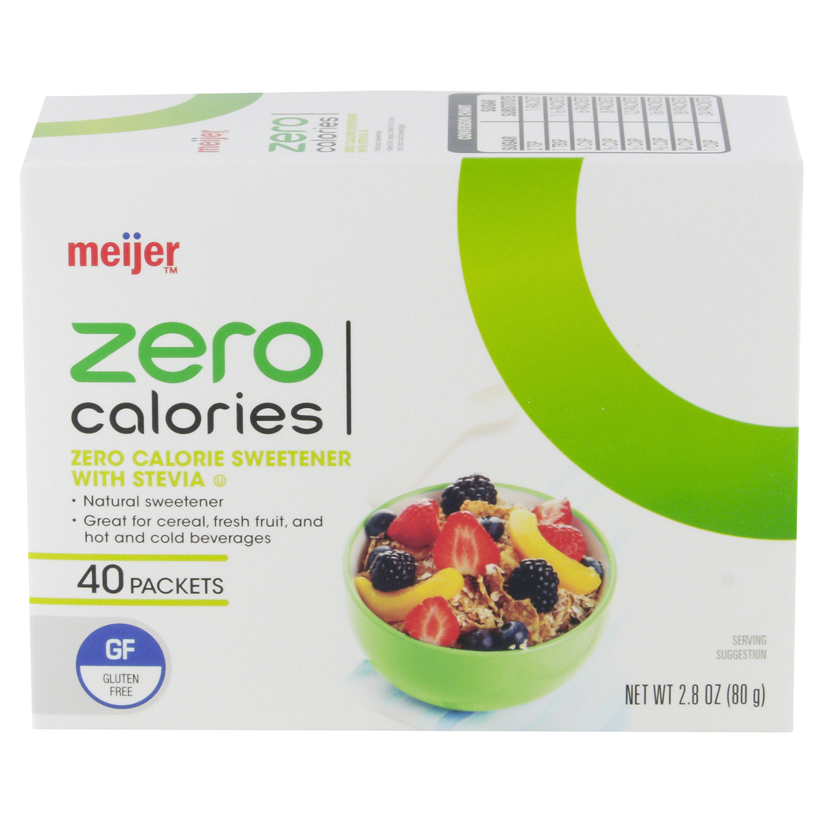 slide 6 of 6, Meijer Zero Calorie Stevia Sweetener, 40 ct