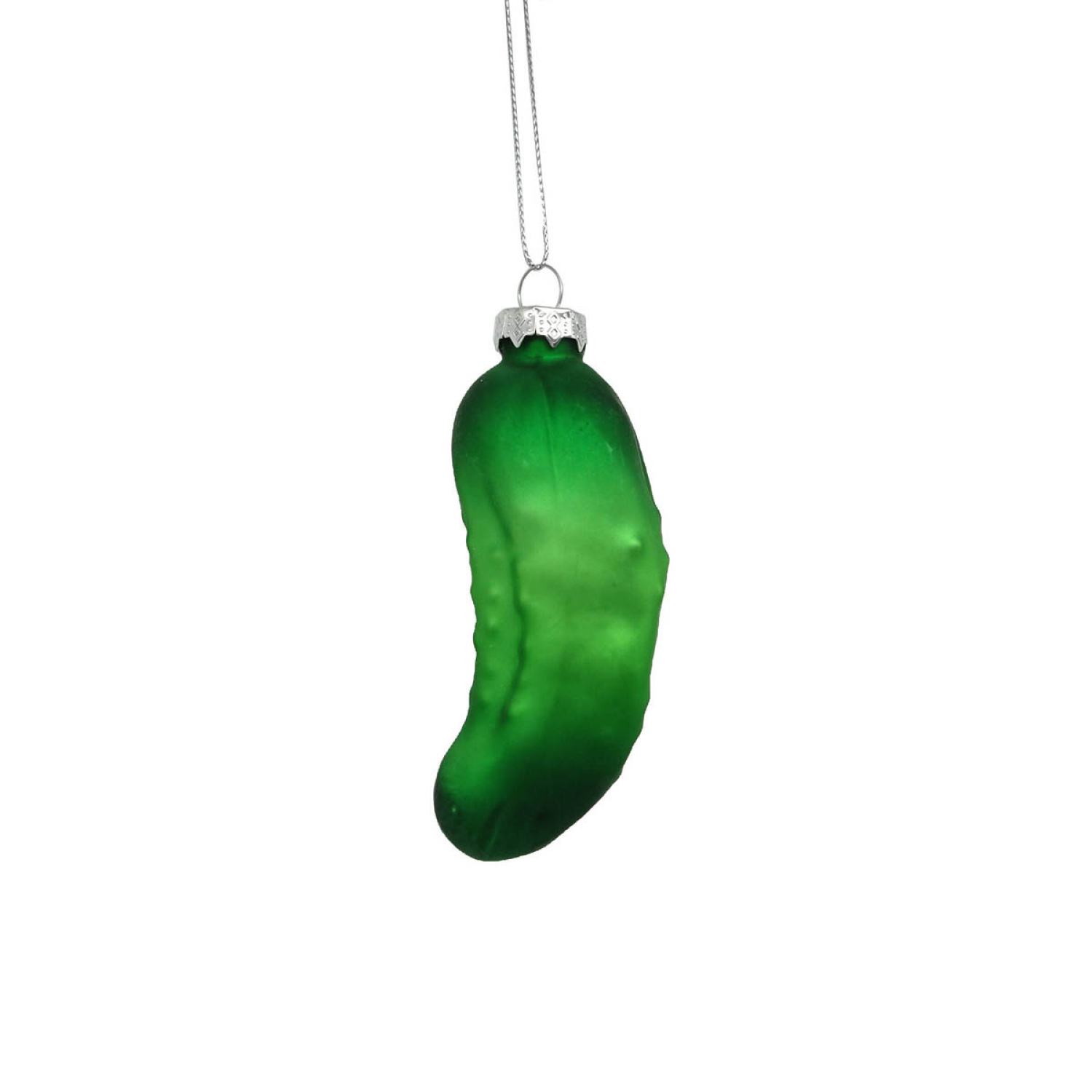 slide 1 of 1, December Home Glass Ornament Pickle 4 Inch, 4 in