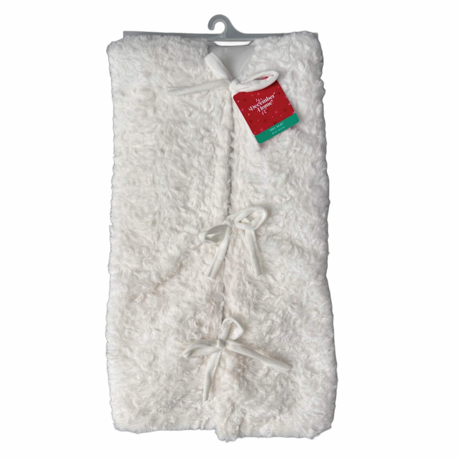 slide 3 of 4, December Home DH Plush Tree Skirt White / Blush 48 Inch 2 Assortment, 48 in