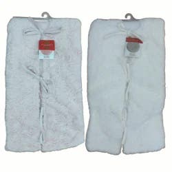 December Home DH Plush Tree Skirt White / Blush 48 Inch 2 Assortment