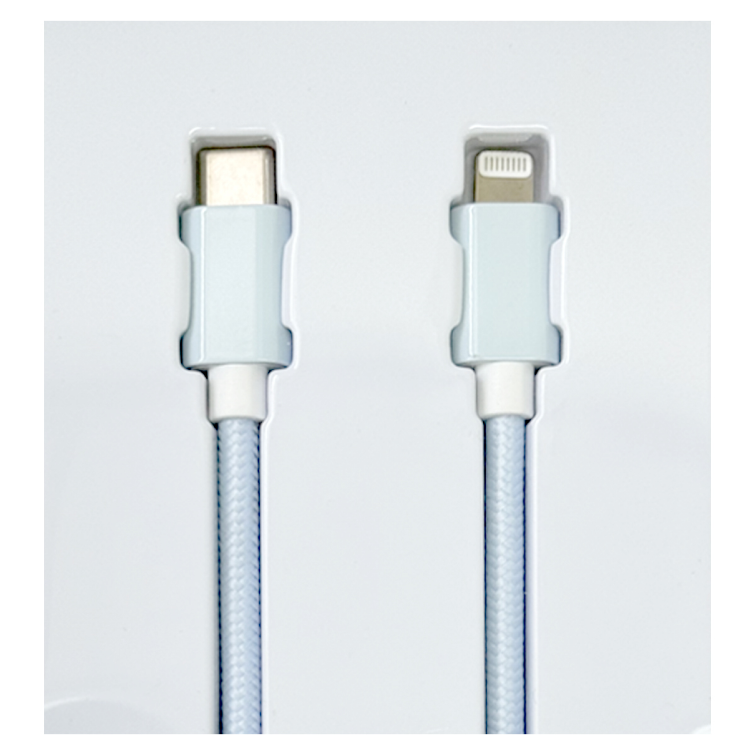 slide 6 of 6, Techcellent Lightning To USB-C Charge & Sync Braided Cable, 6ft BLUE, 6 ft