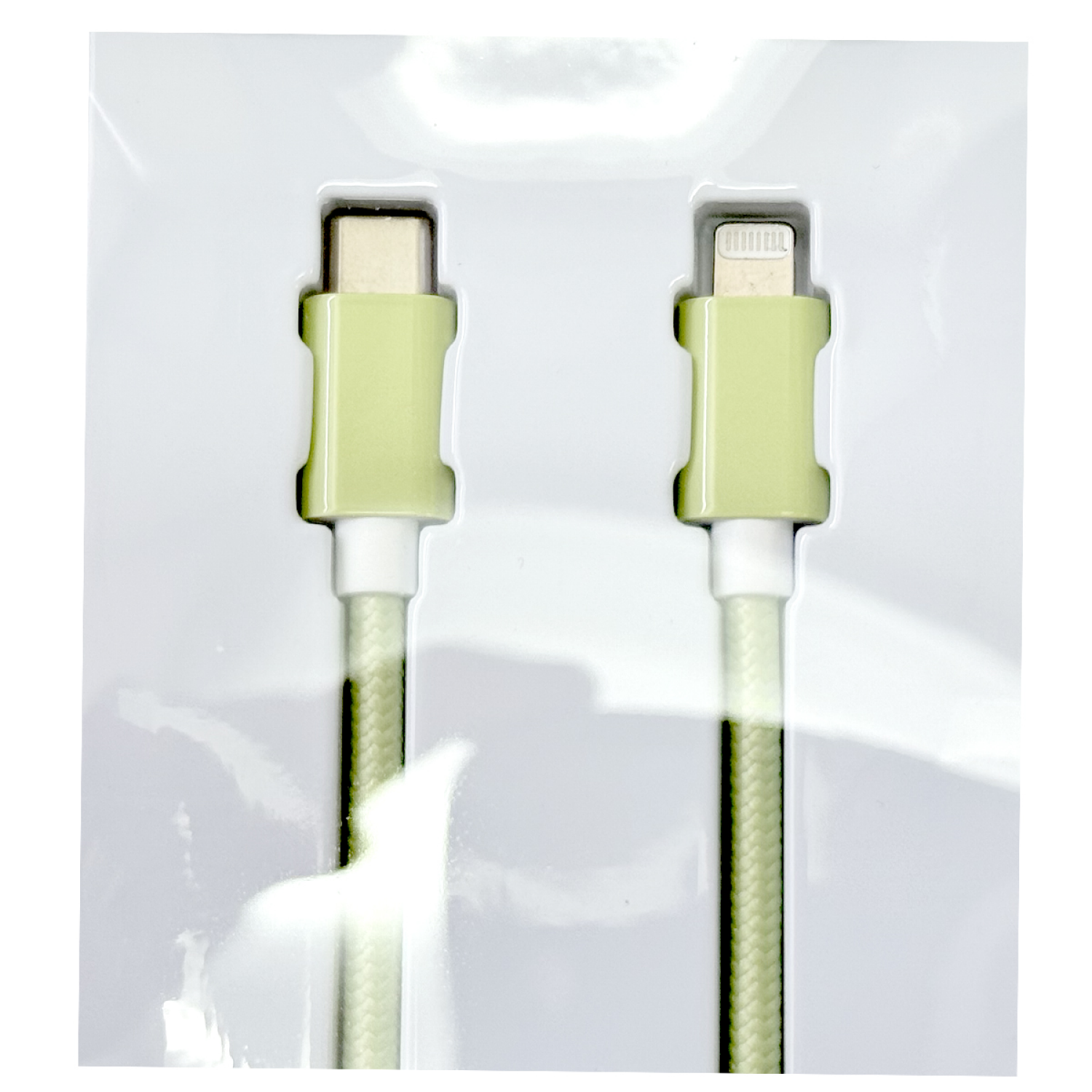 slide 6 of 6, Techcellent Lightning To USB-C Charge & Sync Braided Cable, 6ft MINT, 6 ft
