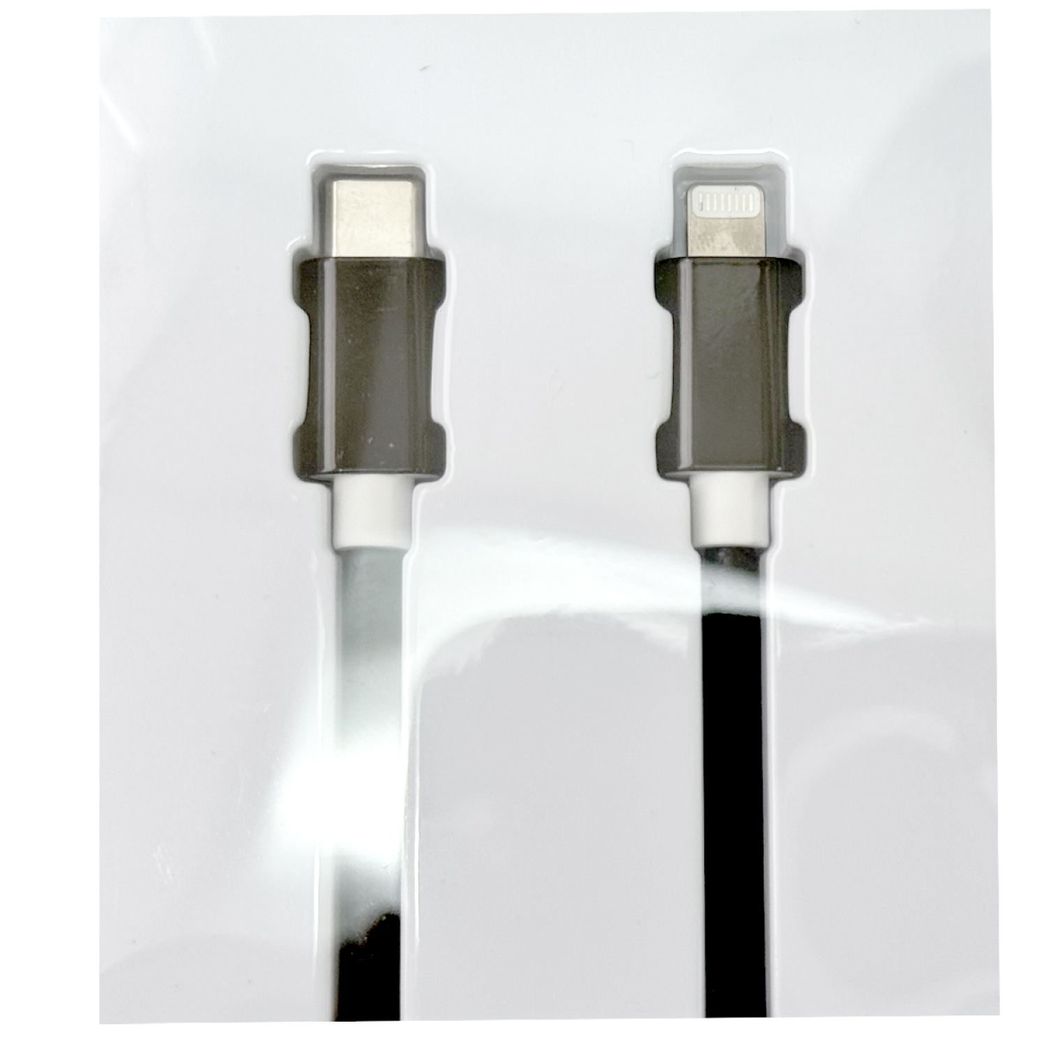 slide 6 of 6, Techcellent Lightning To USB-C Charge & Sync Braided Cable, 10ft BLACK, 10 ft
