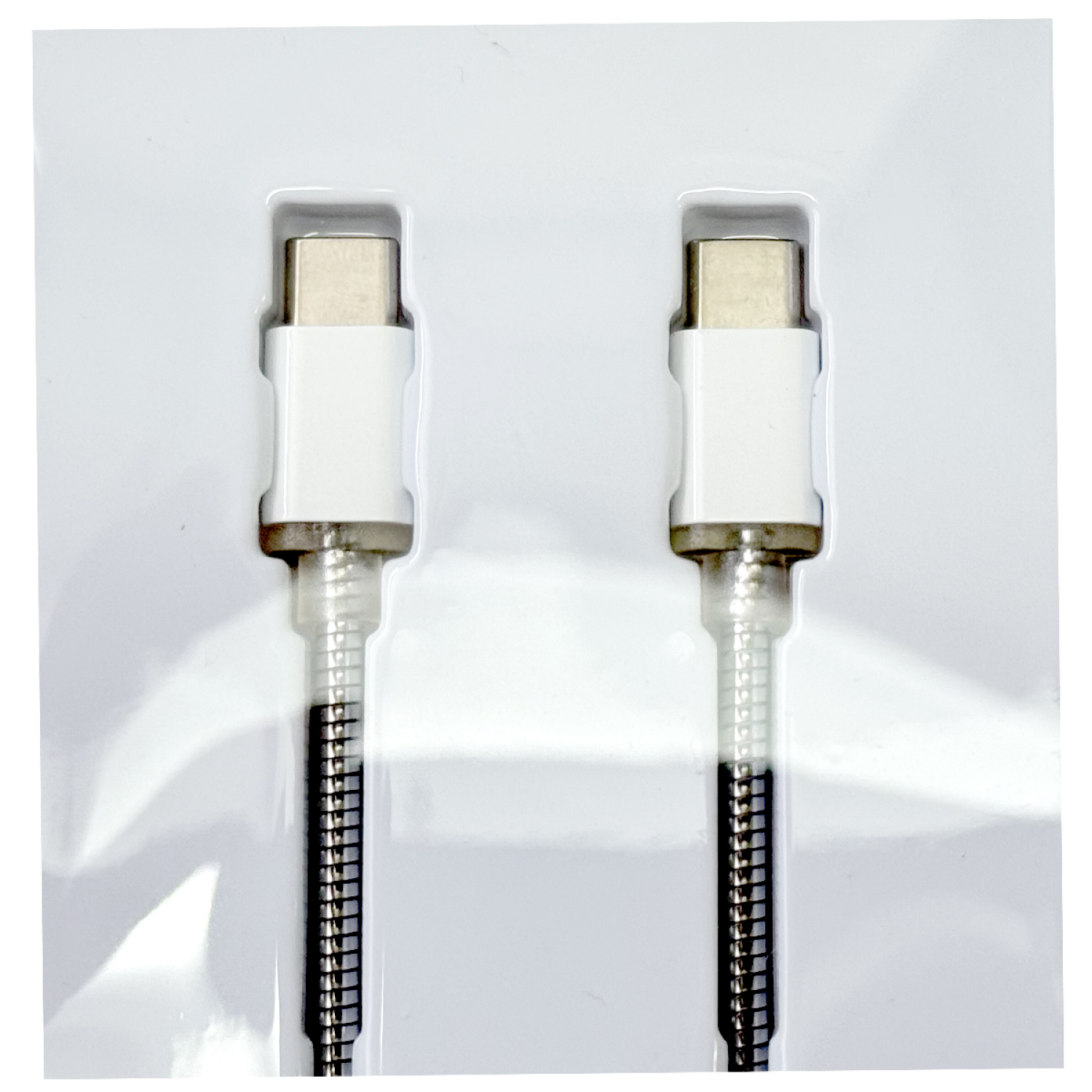 slide 6 of 6, Techcellent USB-C to USB-C Charge & Sync PVC Cable, 4ft White, 4 ft