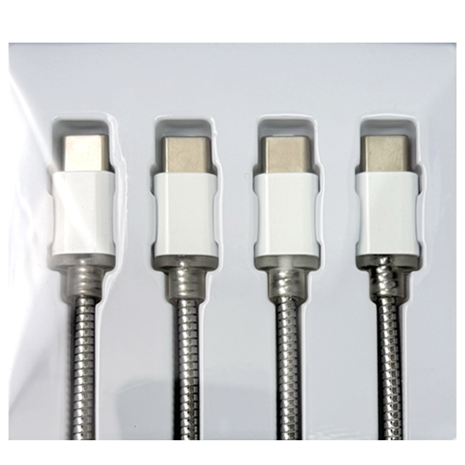 slide 6 of 6, Techcellent 2pack USB-C to USB-C Charge & Sync PVC Cable, 4ft White, 1 ct