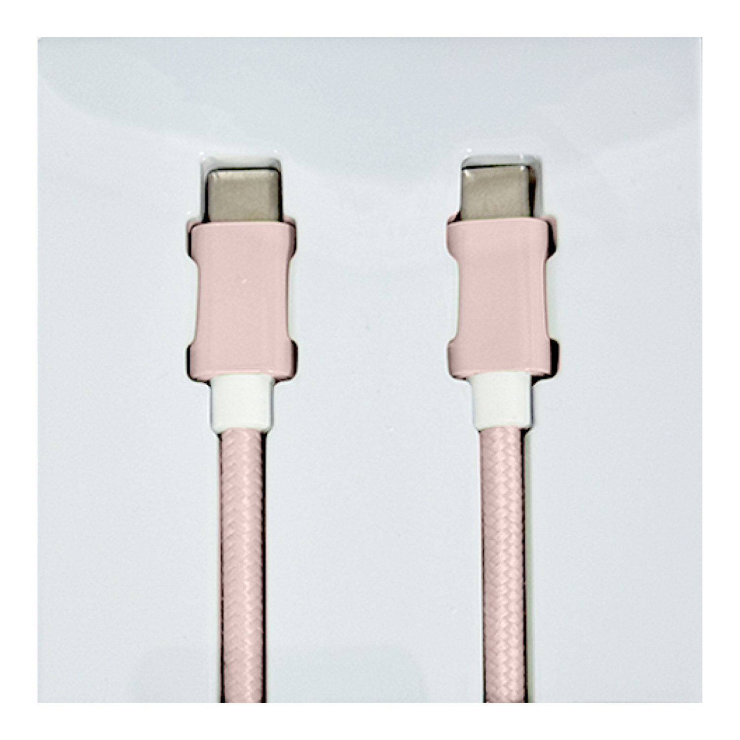 slide 6 of 6, Techcellent USB-C to USB-C Charge & Sync Fabric Cable, 6ft pink, 6 ft