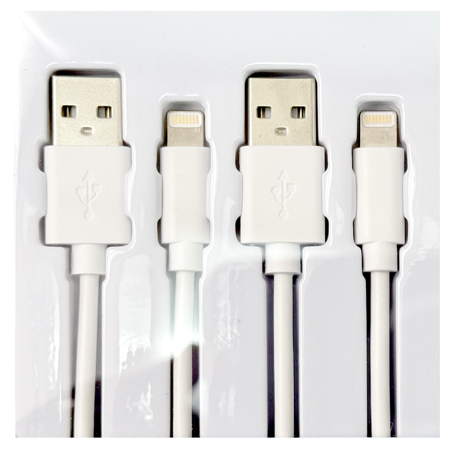 slide 5 of 5, Techcellent 2Pack Lightning To USB-A Charge & Sync PVC Cable, 4ft WHITE, 1 ct
