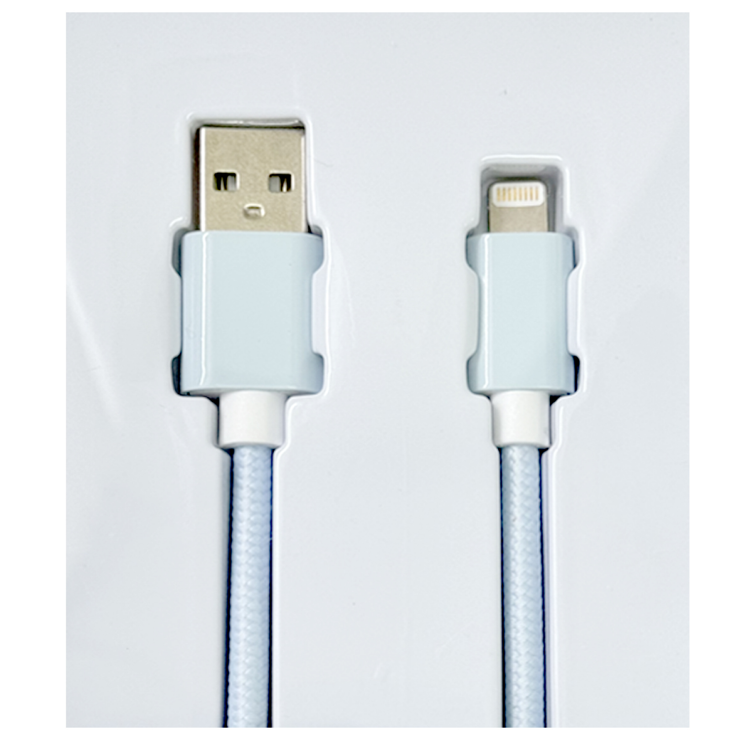 slide 5 of 5, Techcellent Lightning To USB-A Charge & Sync Braided Cable, 6ft blue, 6 ft
