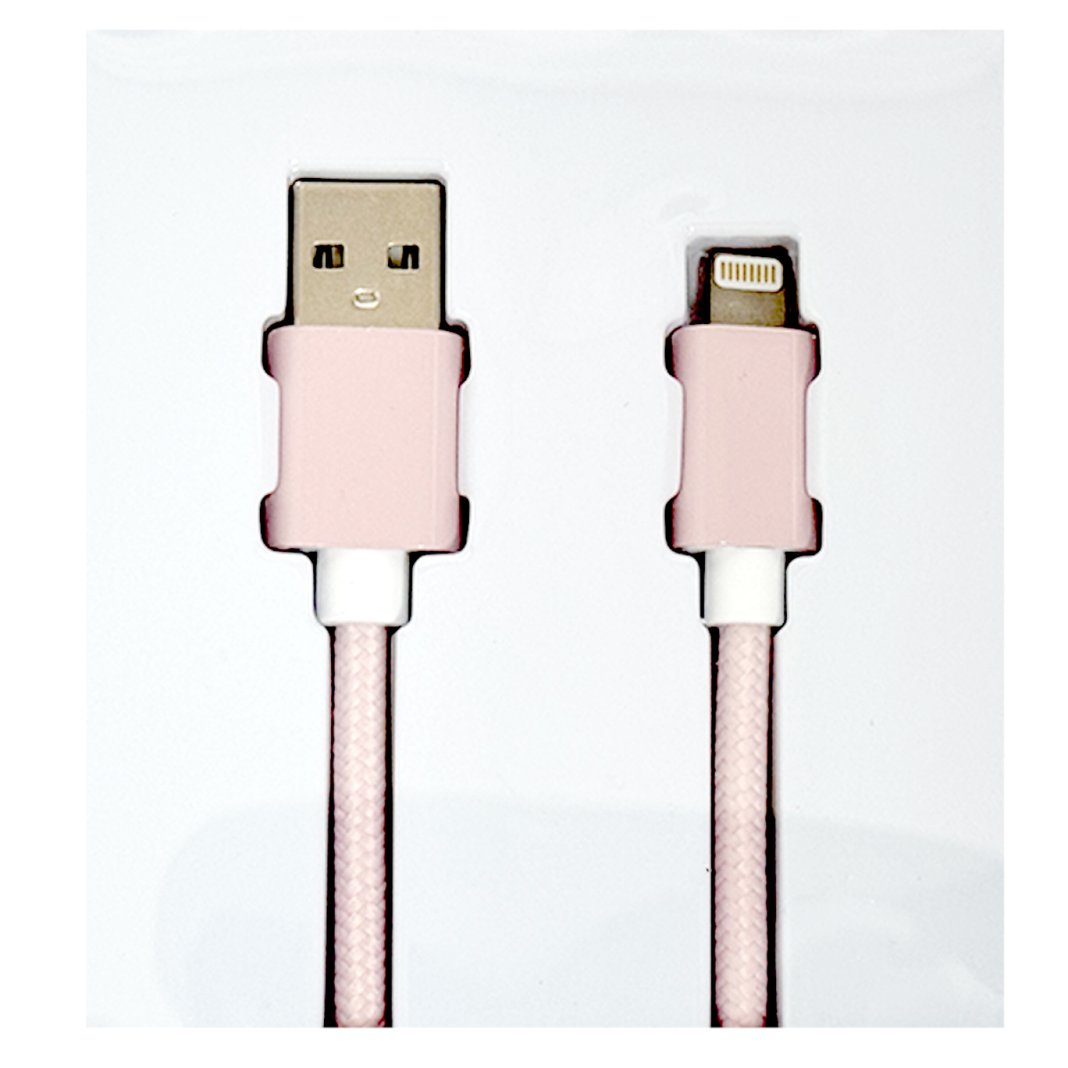 slide 5 of 5, Techcellent Lightning To USB-A Charge & Sync Braided Cable, 6ft pink, 6 ft