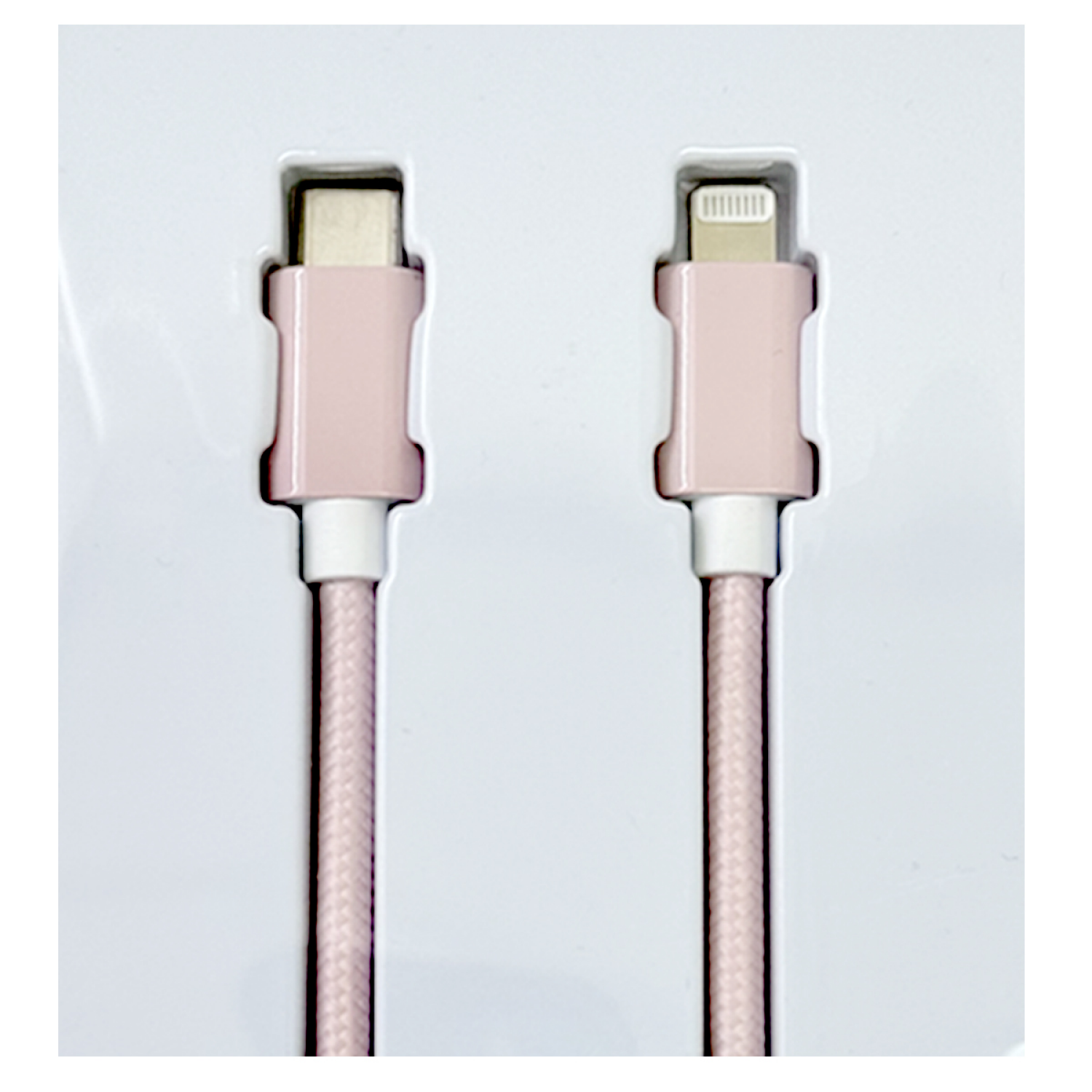 slide 5 of 5, Techcellent Lightning To USB-A Charge & Sync Braided Cable, 10ft pink, 10 ft