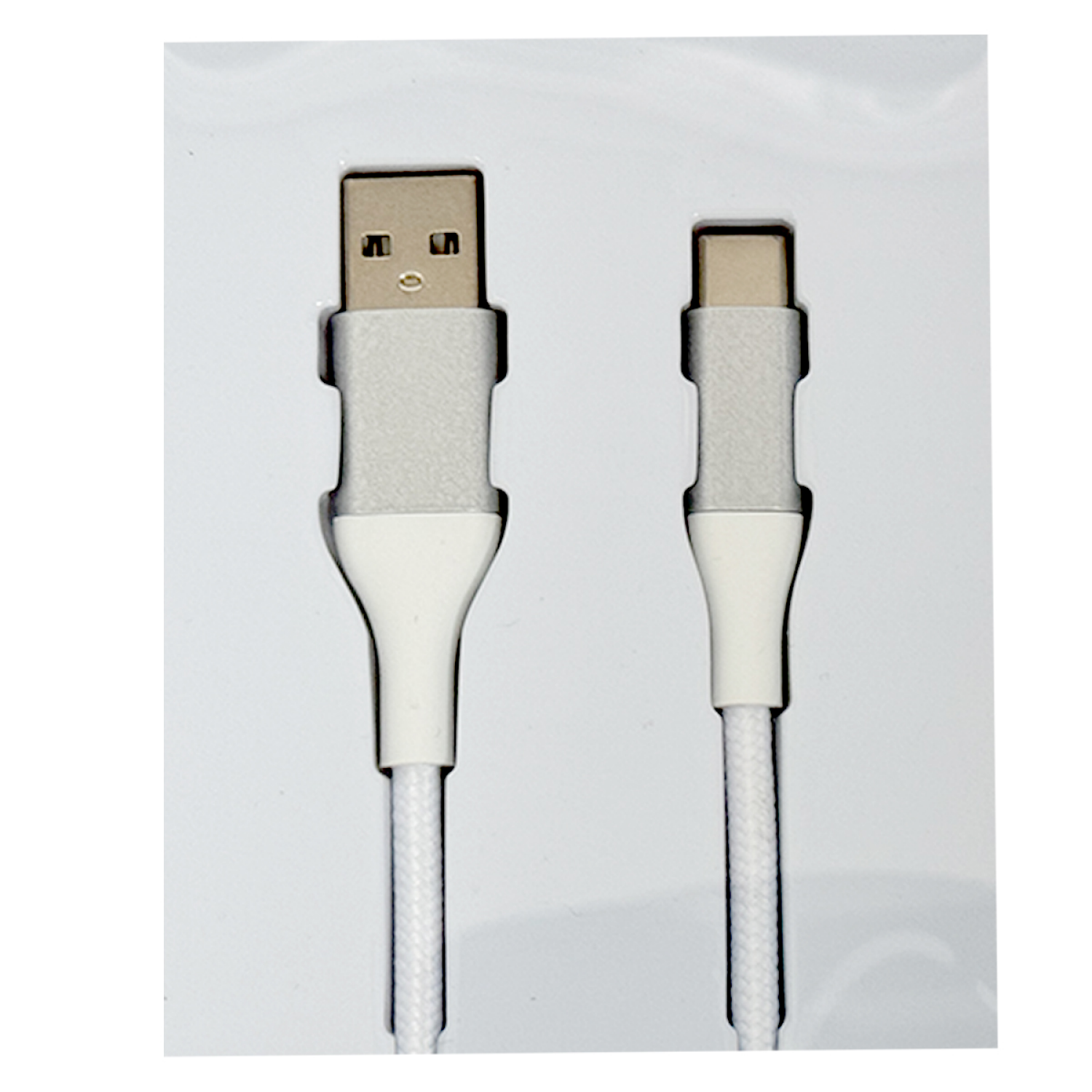slide 5 of 5, Techcellent USB-A To USB-C Charge & Sync Braided Cable , 6ft White, 6 ft