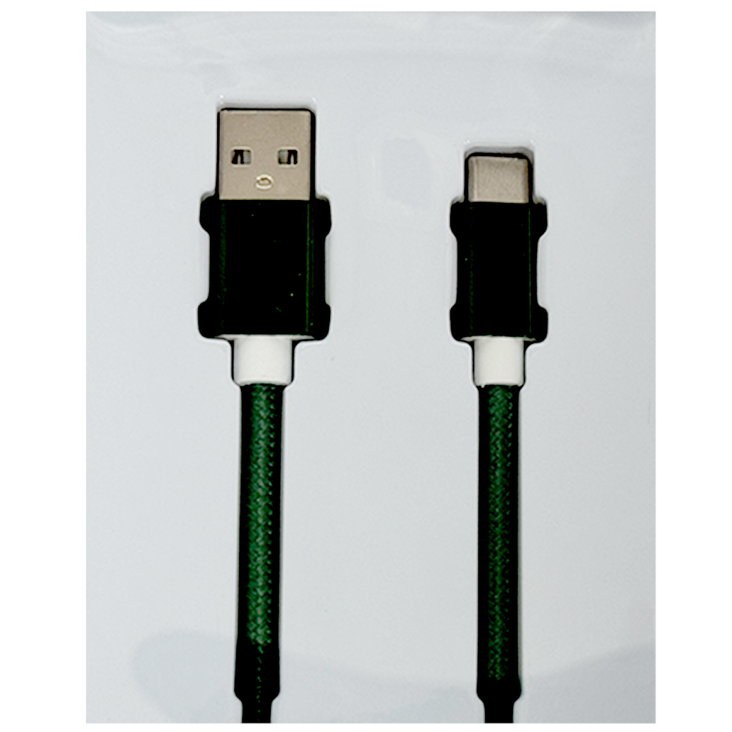 slide 5 of 5, Techcellent USB-A To USB-C Charge & Sync Braided Cable , 10ft green, 10 ft