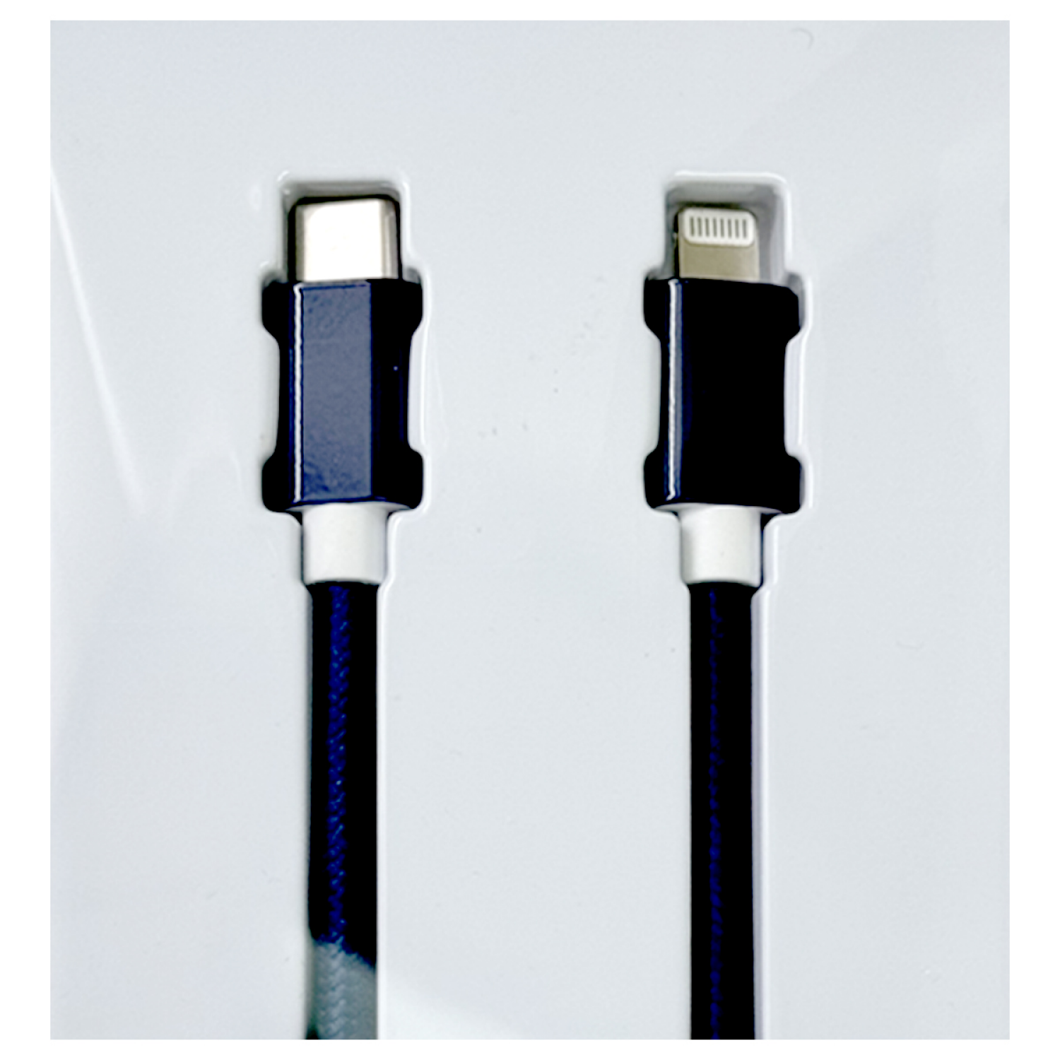 slide 5 of 5, Techcellent USB-A To USB-C Charge & Sync Braided Cable , 10ft NAVY, 10 ft