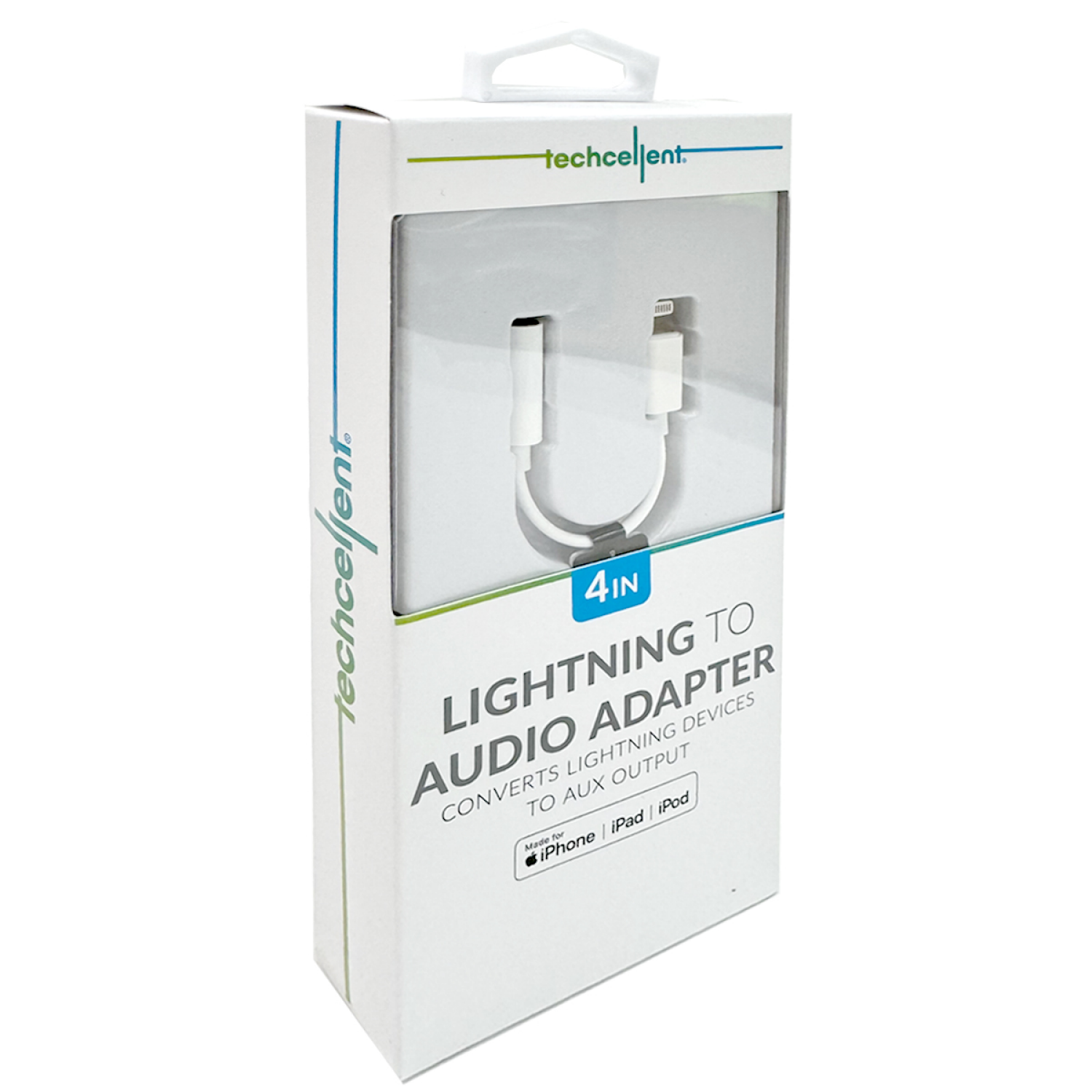 slide 2 of 4, Techcellent Universal lightning to audio adapter, white, 1 ct