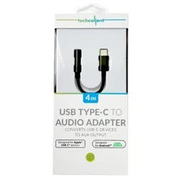 Techcellent Usb Type-C To Audio Adapter, Black