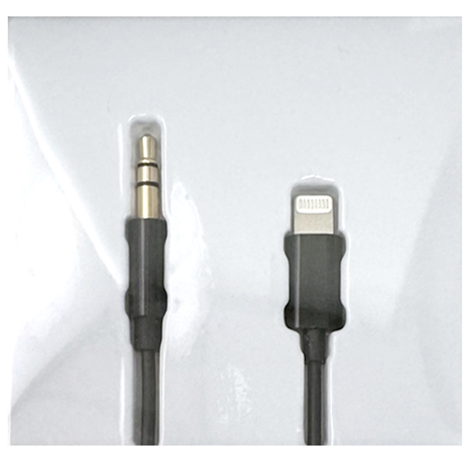 slide 4 of 4, Techcellent 4ft lightning to AUX Cable, Black, 4 ft