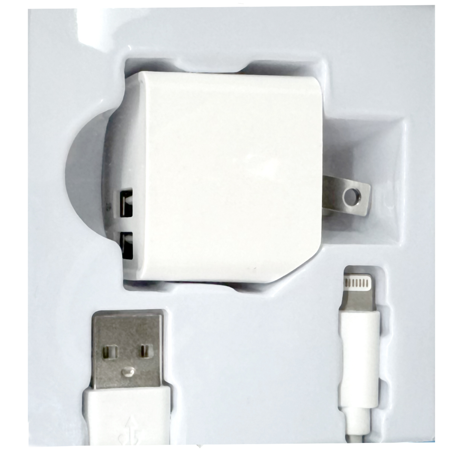 slide 4 of 4, Techcellent 12W Fixed Lightning cable Wall charger, white, 1 ct