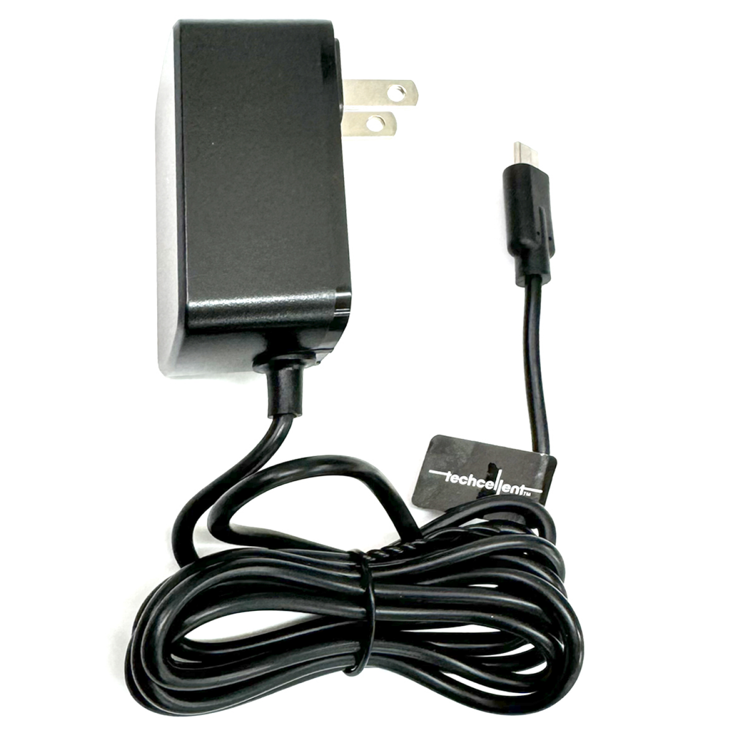 slide 5 of 5, Techcellent 12W Fixed Type-C Cable wall charger, Black, 1 ct
