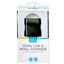 Techcellent 2.4amp Dual Usb Car Charger, Black