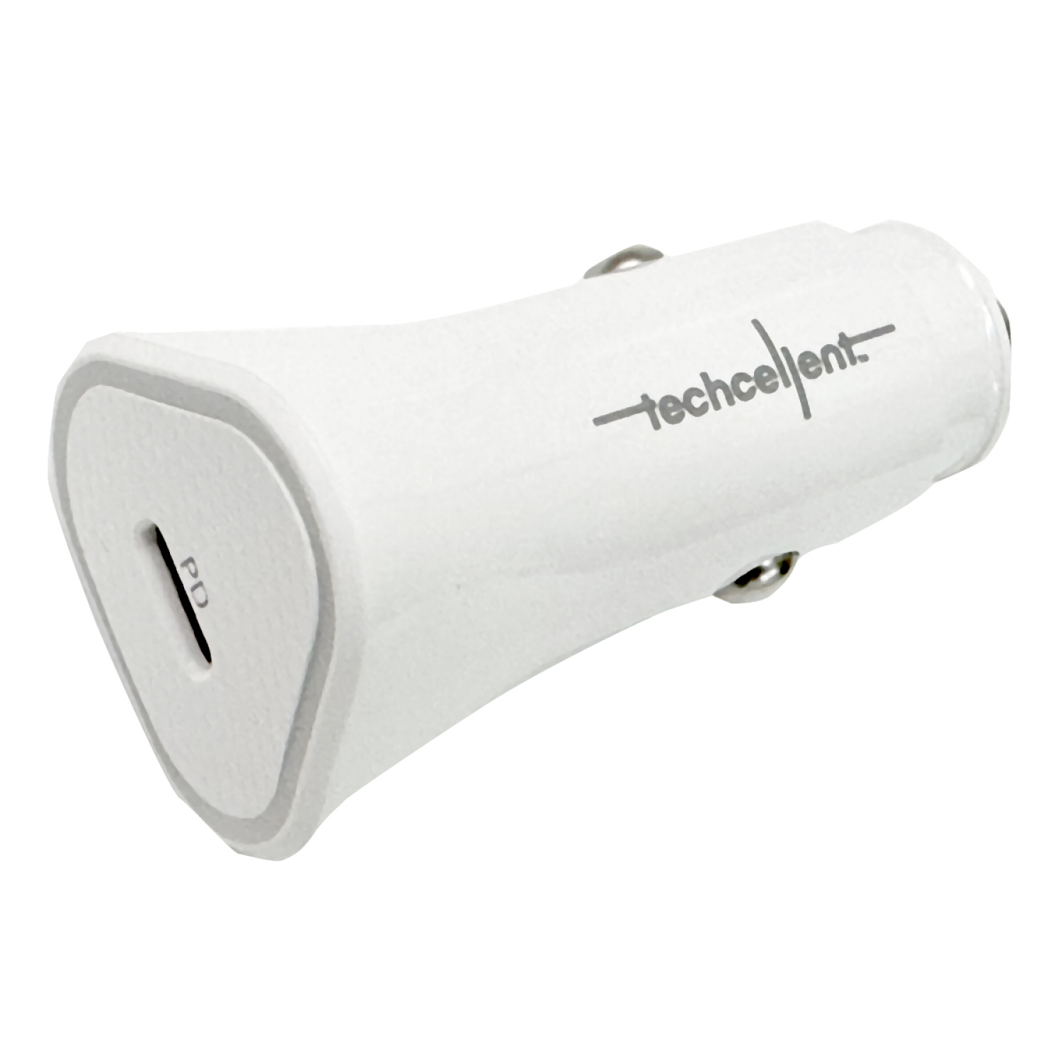 slide 5 of 5, Techcellent 30W 1 Type-C Port Power delivery, quick charge Car charger, white, 1 ct