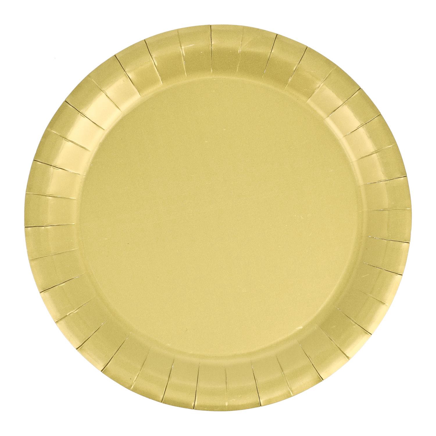 slide 1 of 1, Gold Dinner Plates, 1 ct