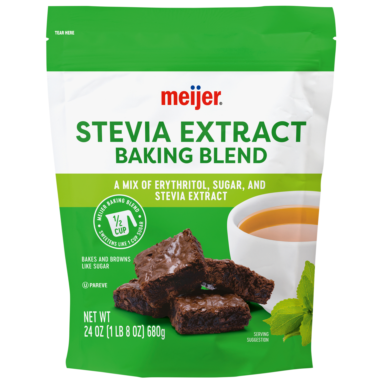 slide 1 of 3, Meijer Stevia Extract Baking Blend, 1.5 lb