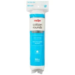 Meijer Premium Cotton Round Pads, 100 Count